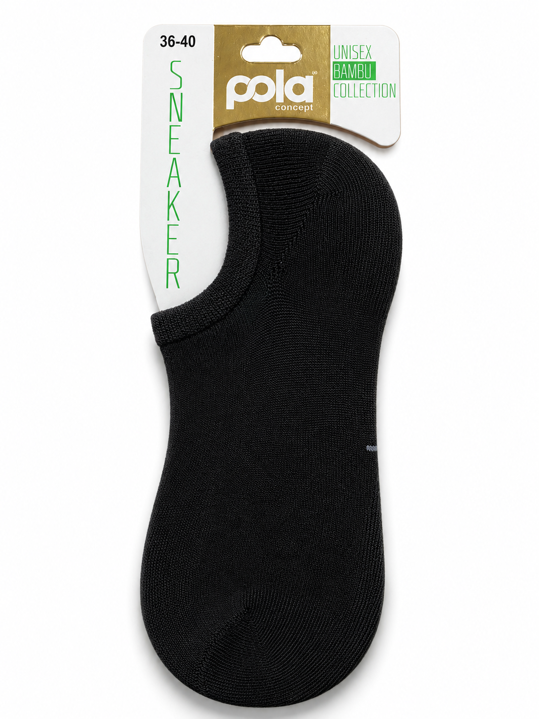 Pola Bayan Sneaker Bambu Çorap Siyah 36-40