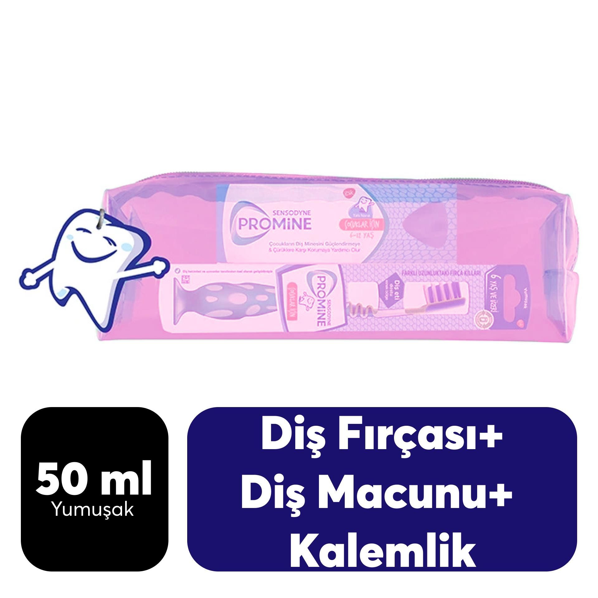 Paket Sensodyne Promine Çocuk Diş Macunu + Fırça + Kalemlik
