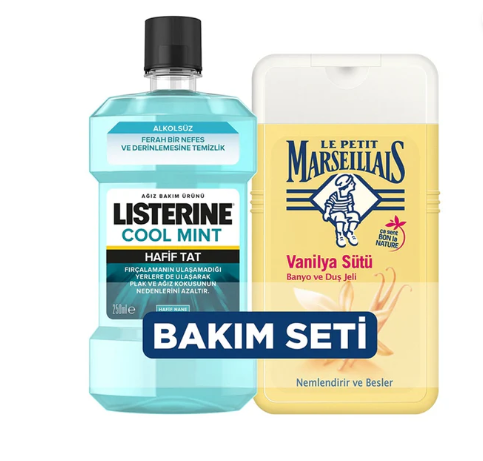 Listerine Ağız Bakım Suyu 250 ml ve Duş Jeli 250 ml Seti