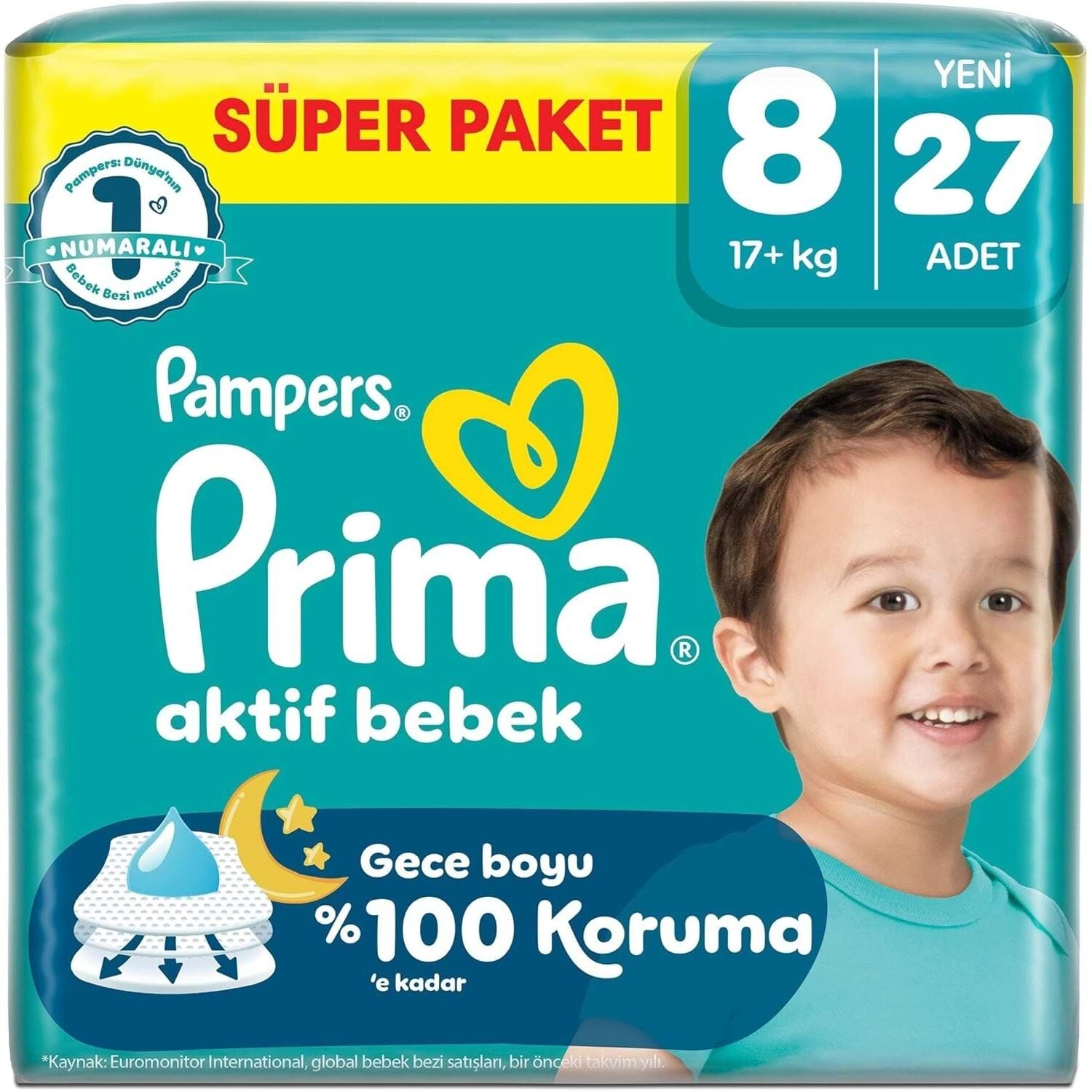 Bebek Bezi Prima Süper 8 Numara 17 kg 27'li