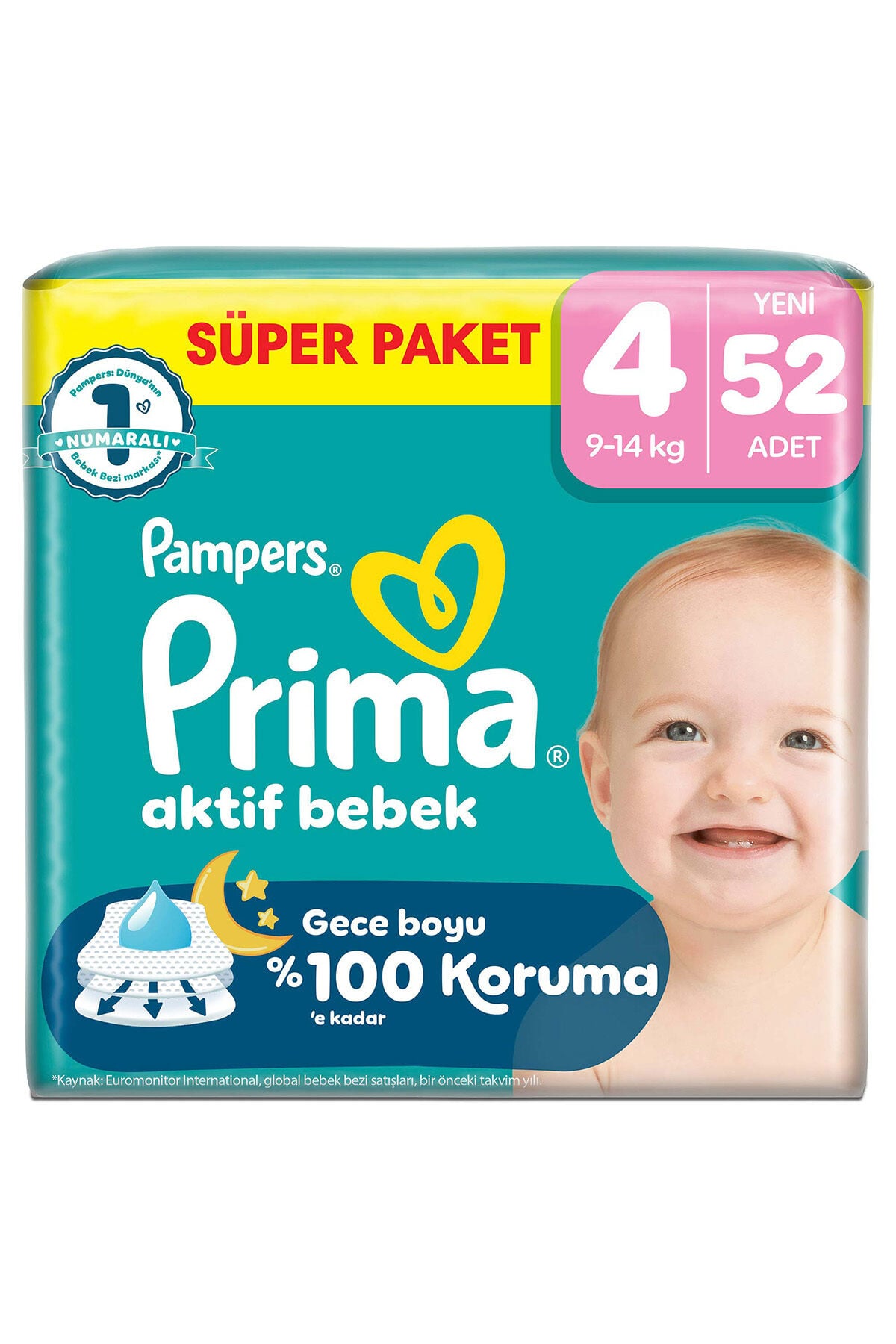 Bebek Bezi Prima Süper 4 Numara 9-14 kg 52'li