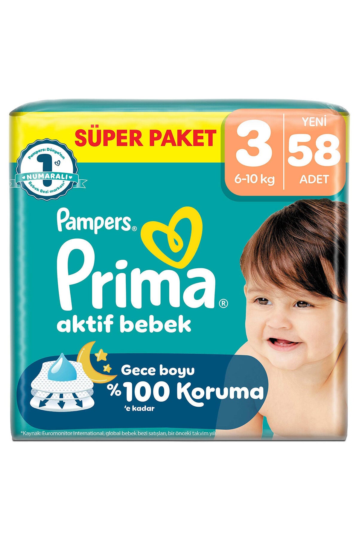 Bebek Bezi Prima Süper 3 Numara 6-10 kg 58'li