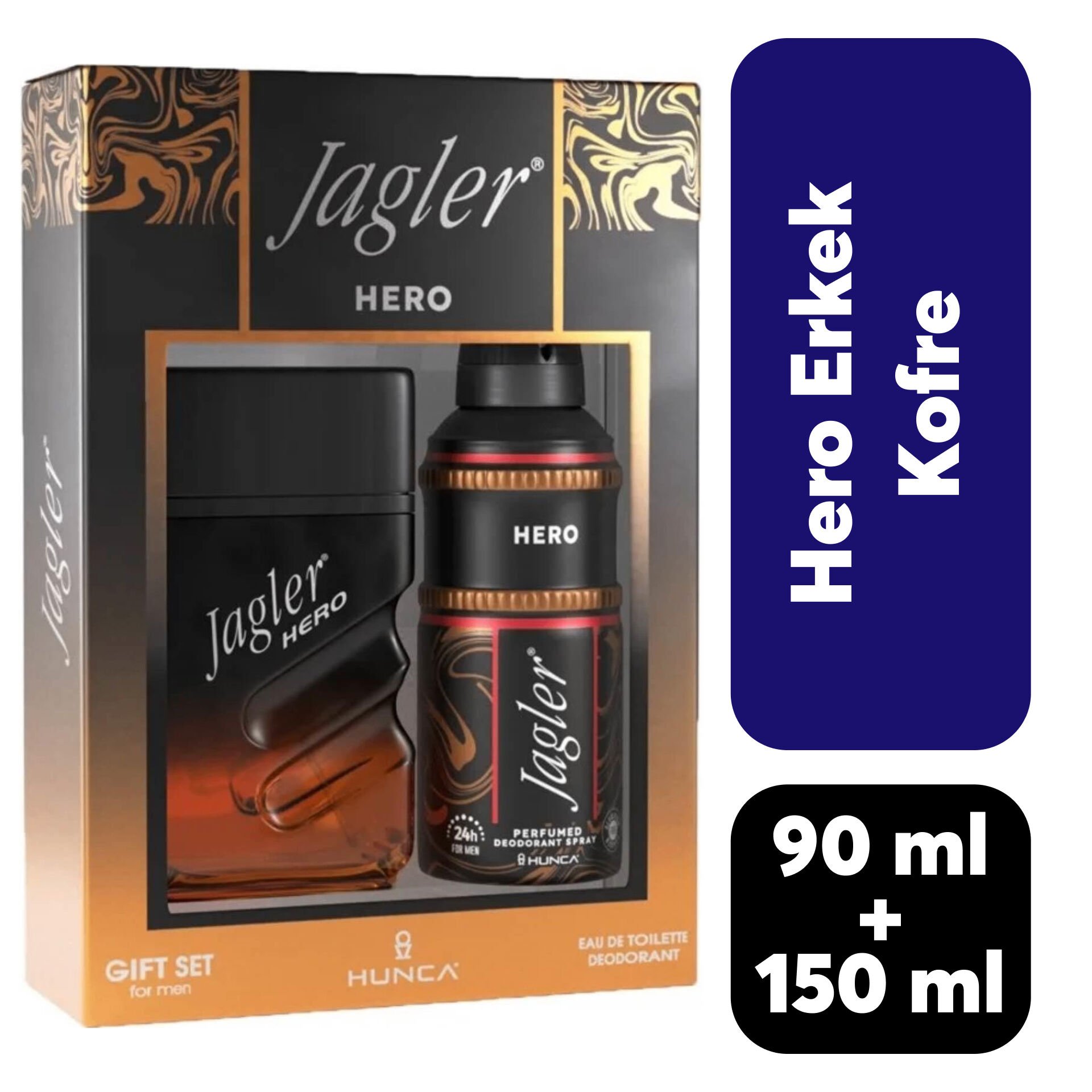 Kofre Erkek Jagler Parfüm 90 ml + Deodorant 150 ml Hero