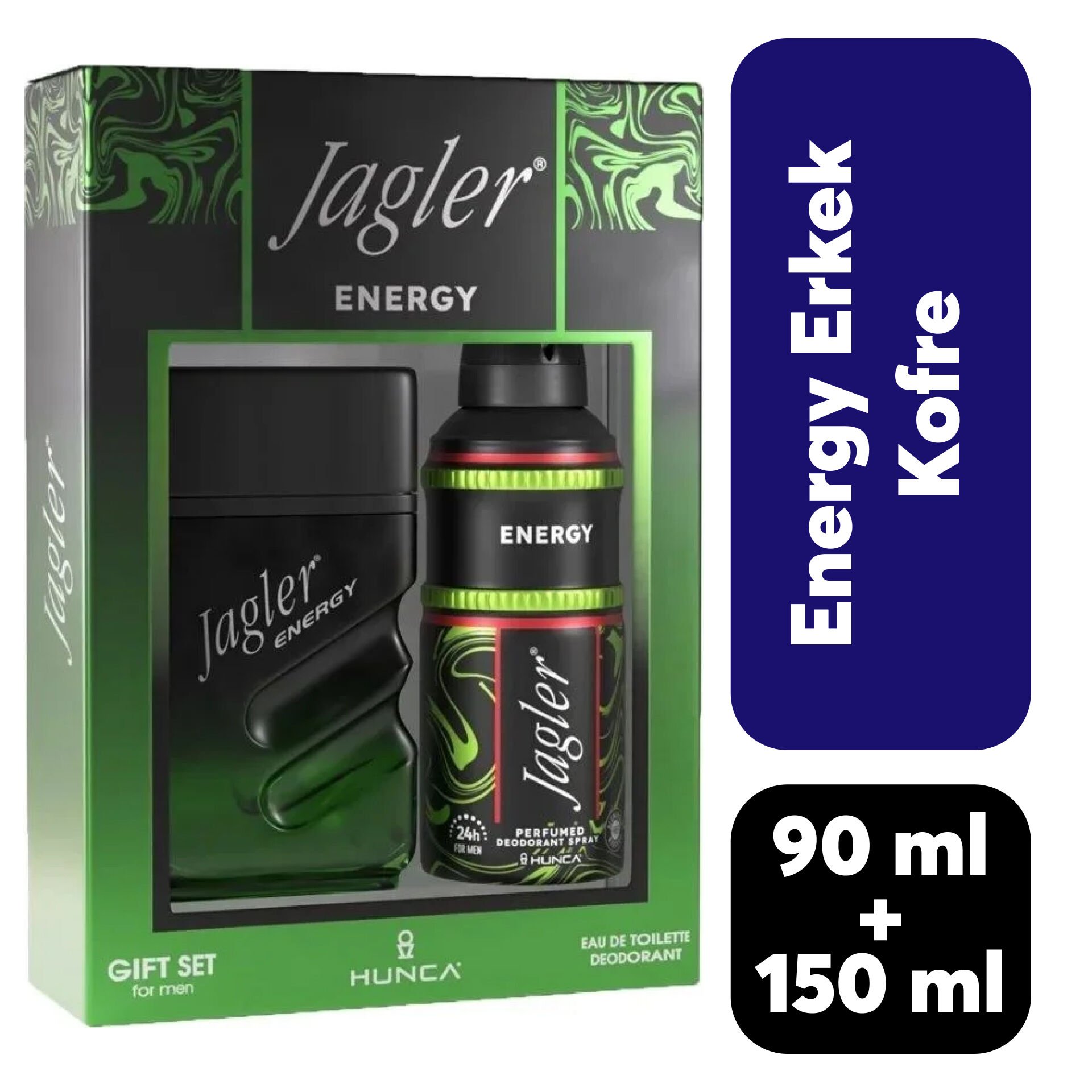Kofre Erkek Jagler Parfüm 90 ml + Deodorant 150 ml Energy