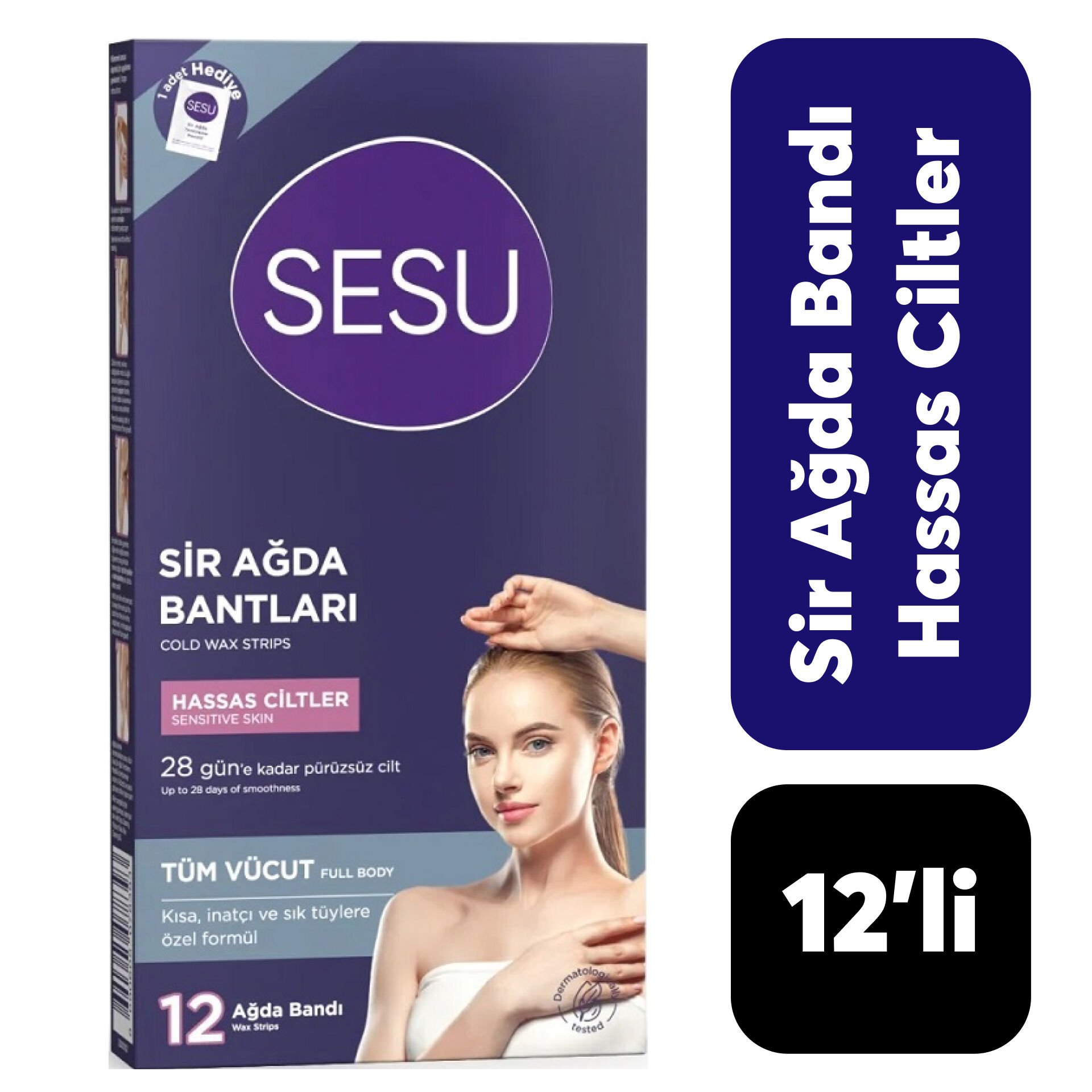 Sesu Hassas Ciltler Ağda Bandı 12'li Vücut