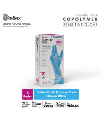 Reflex Pudrasız Muayene Eldiveni blue S 100lü