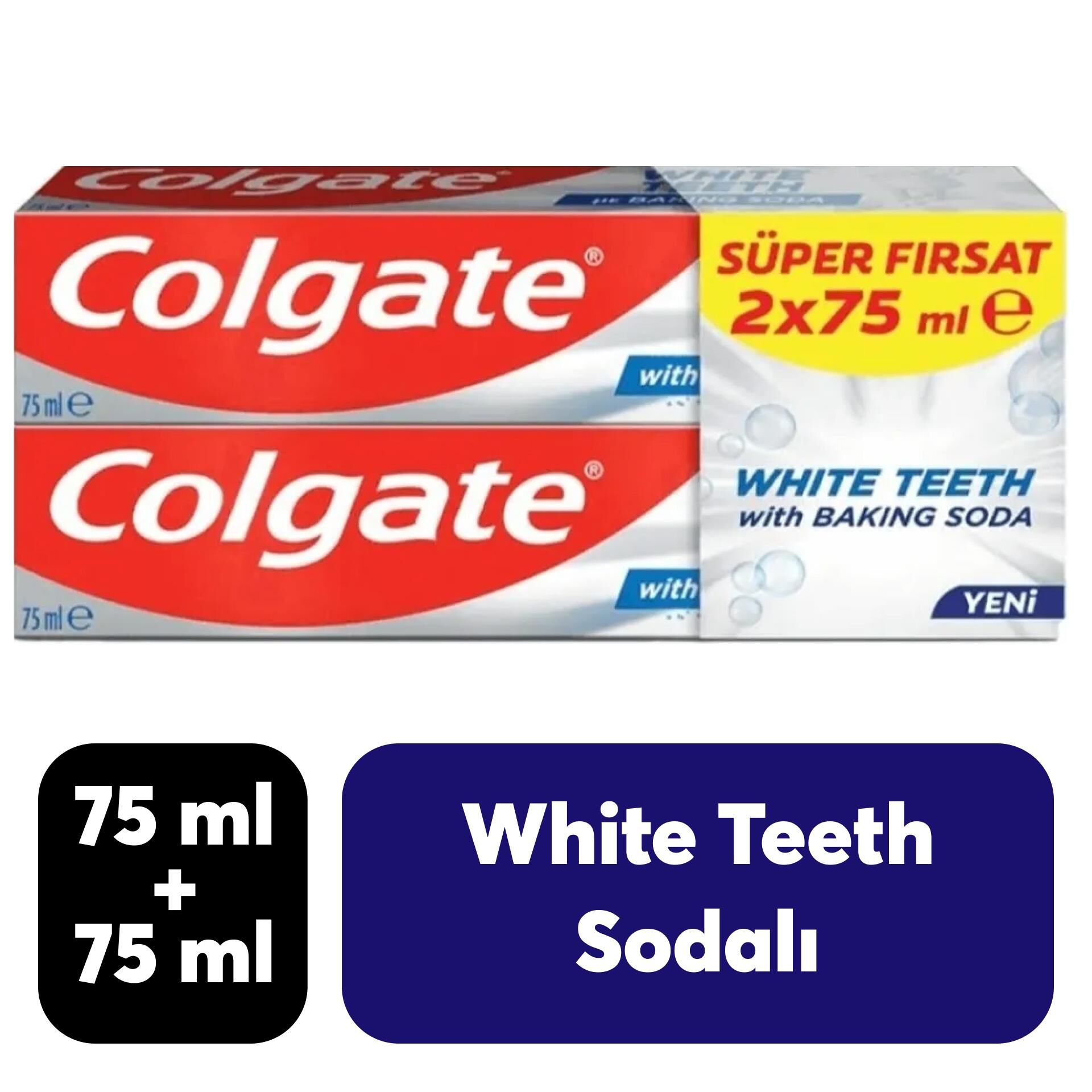 Diş Macunu Colgate 75 ml + 75 ml White Teeth Sodalı