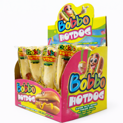 ..Bobbo HotDog Meyve Aromalı Yumuşak Şeker 24'Lü