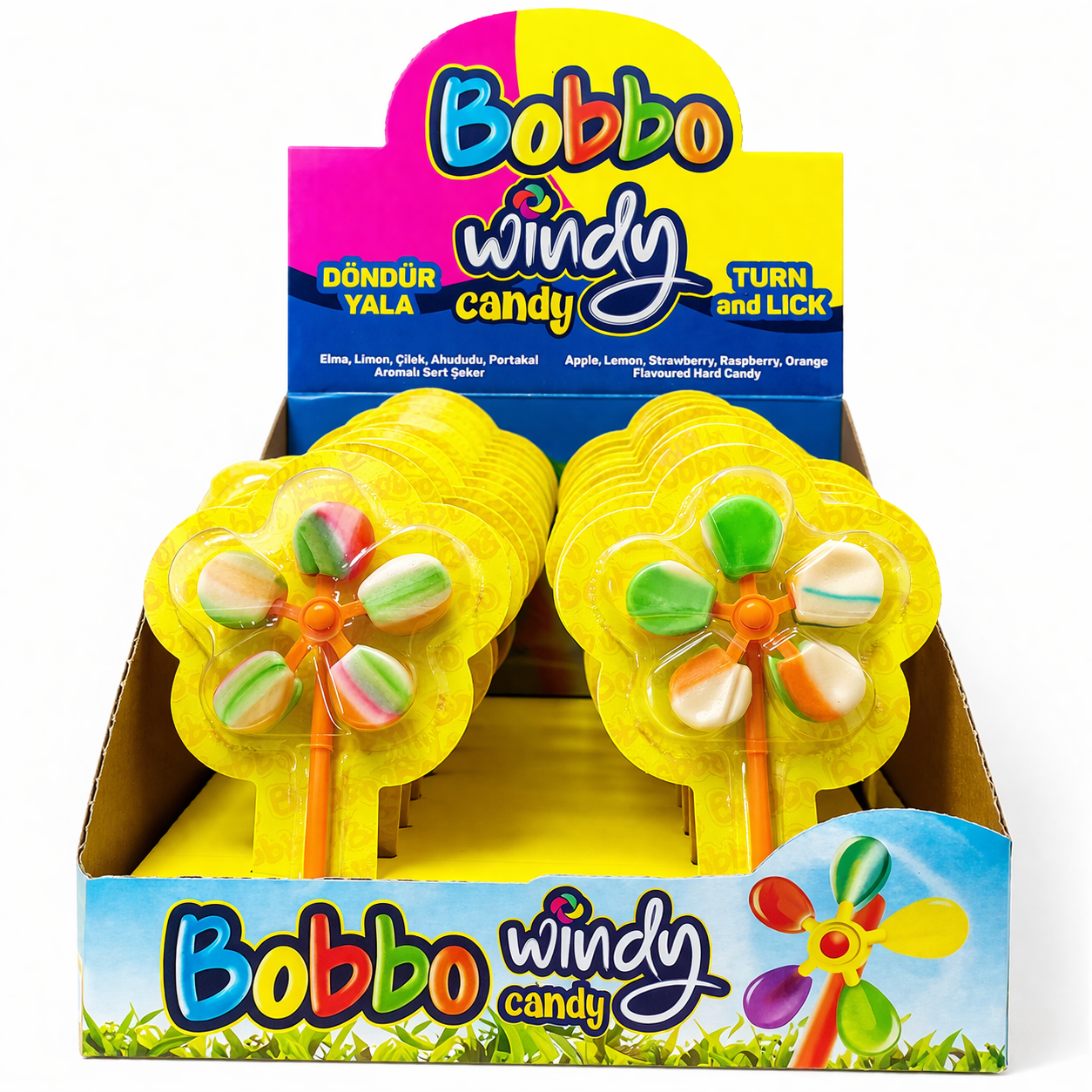 ..Bobbo Windy Aromalı Döndürmeli Şeker 16'lı