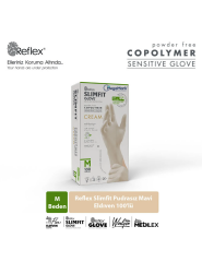 Reflex Pudrasız Muayene Eldiveni Cream M 100lü