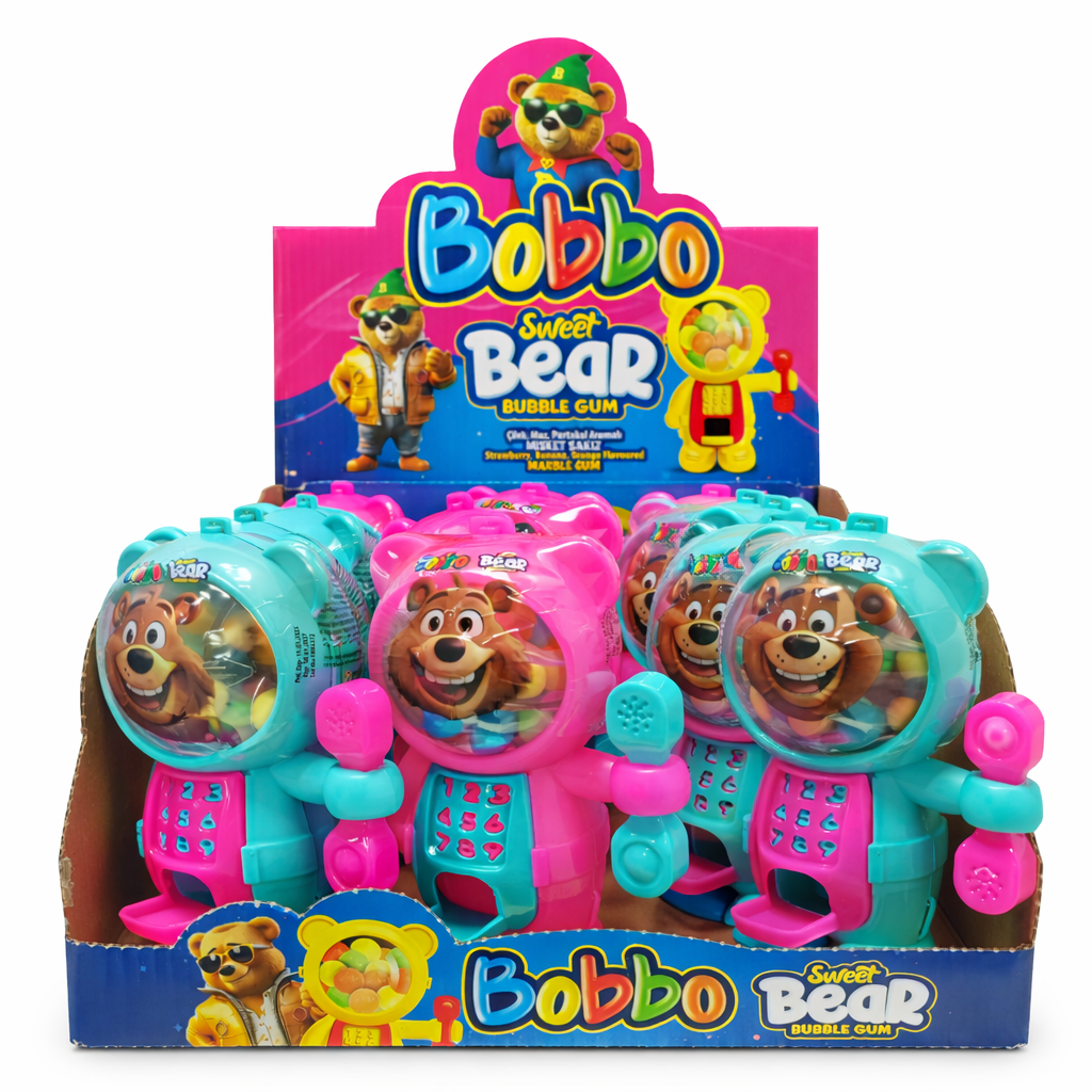 Bobbo Bubble Misket Sakız Çilek Muz Portakal 12'Li