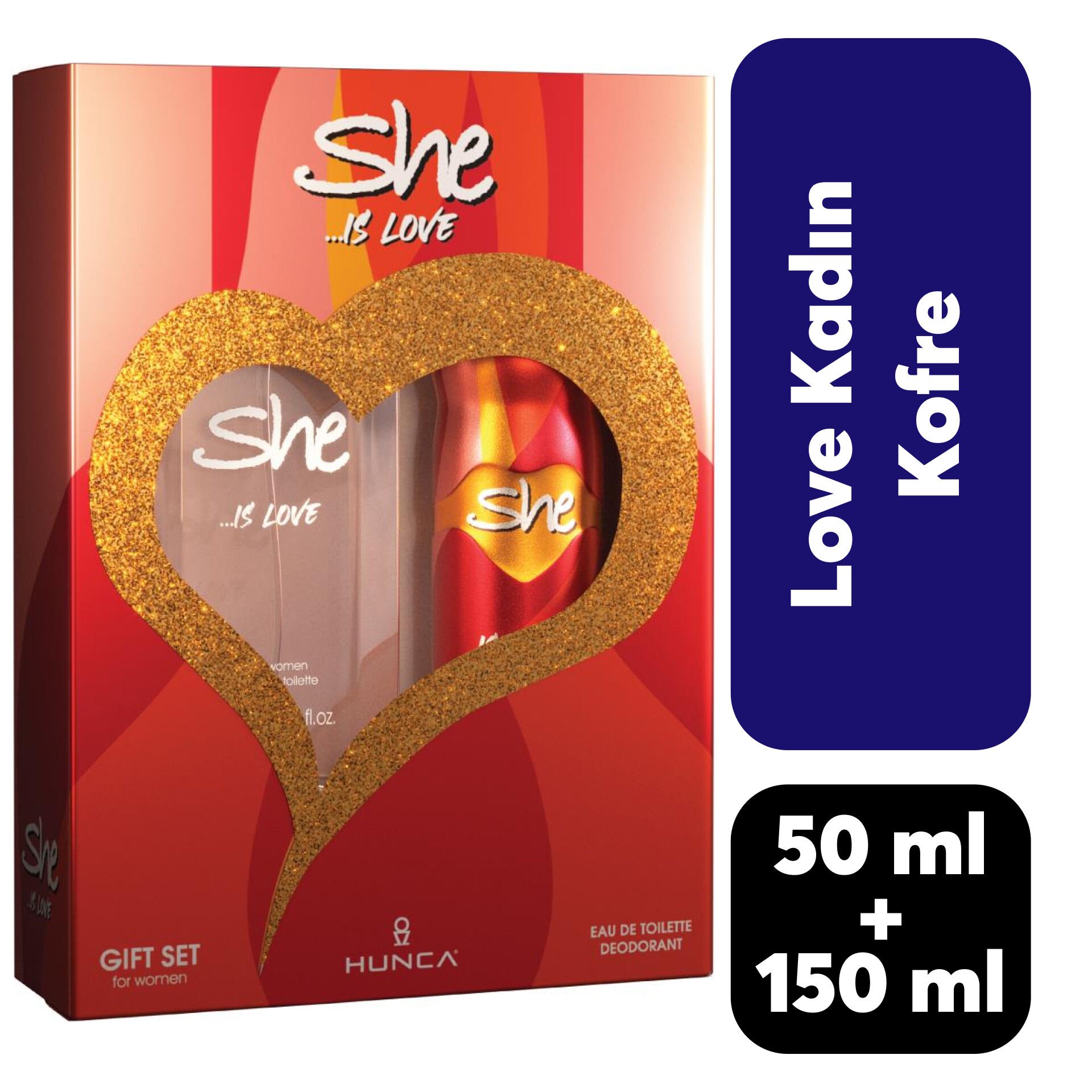 Kofre Kadın She Parfüm 50 ml + Deodorant 150 ml Love