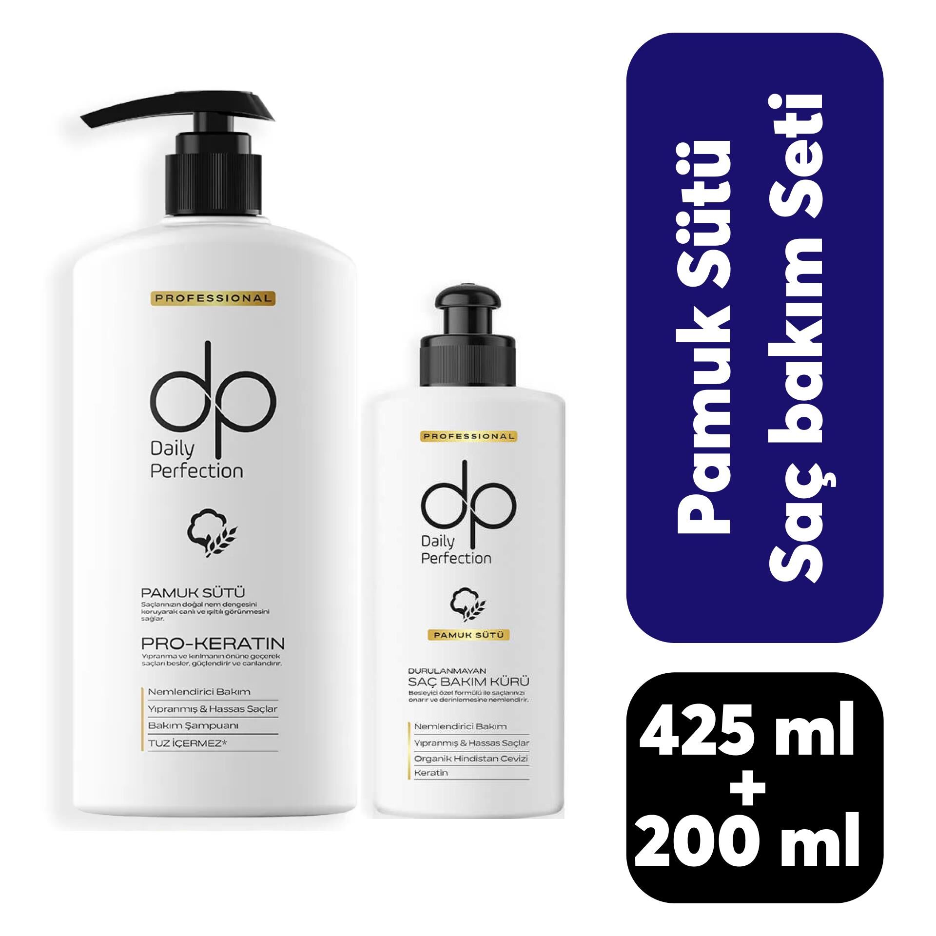 Dp Şampuan 425 ml + 200 ml Bakım Kürü Pamuk Sütü