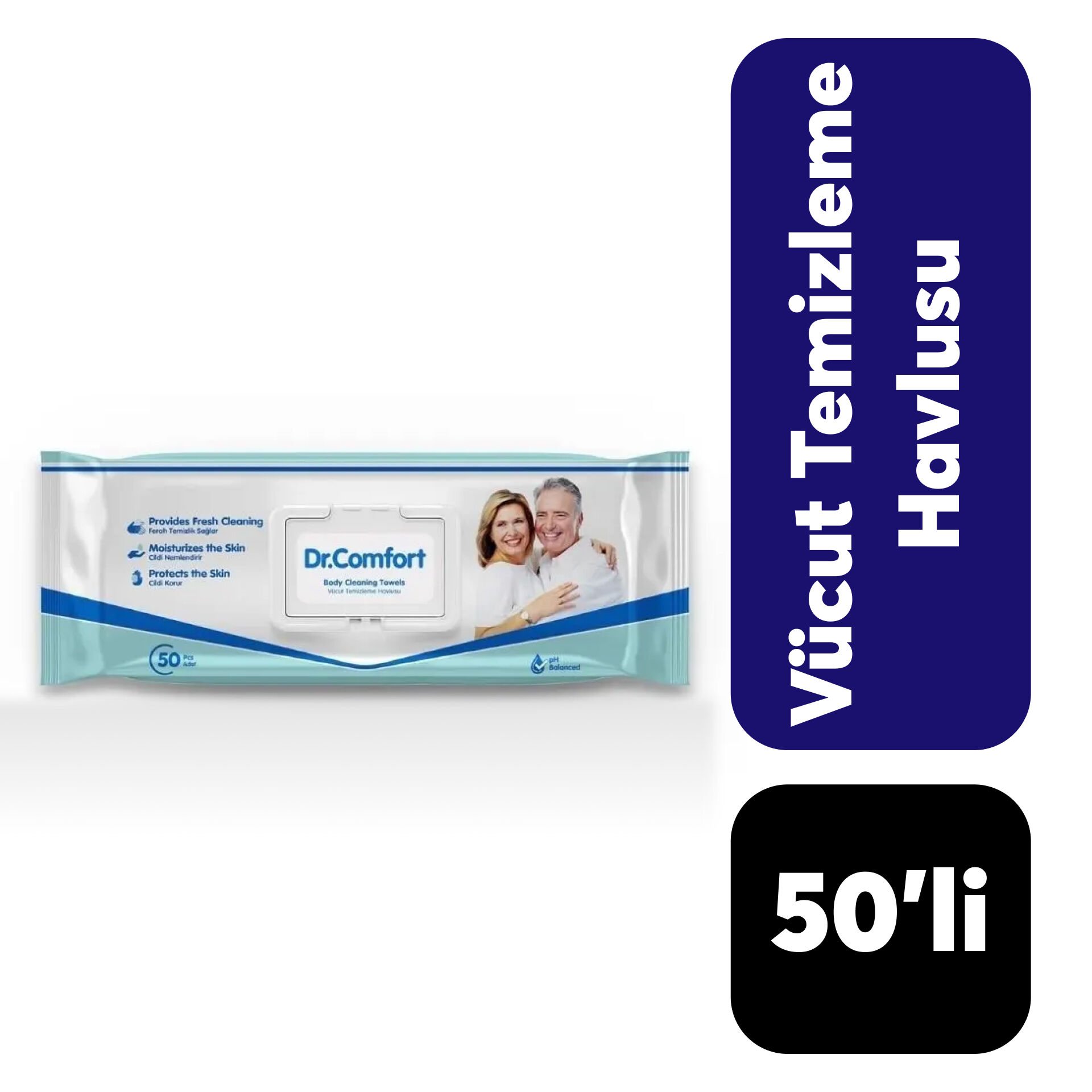 Dr. Comfort Vücut Temizleme Havlusu 50'li