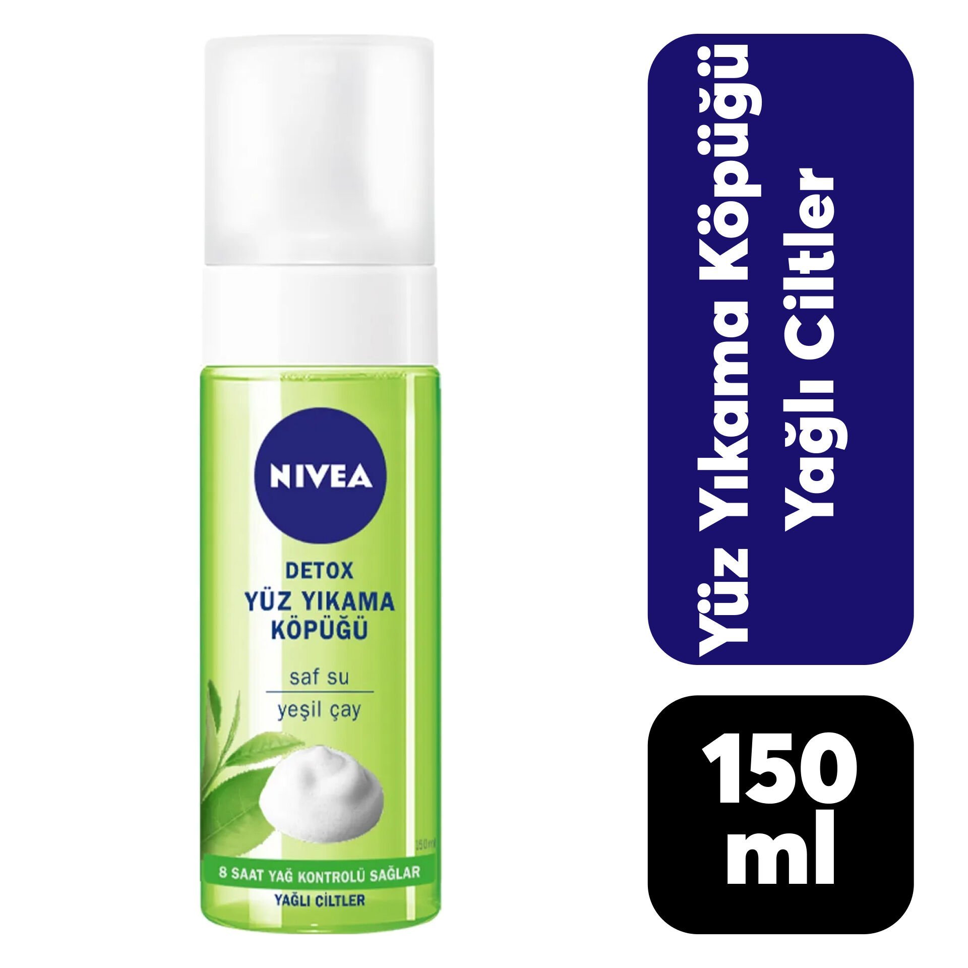 Yüz Temizleme Köpüğü Nivea 150 ml Detox Yeşil Çay