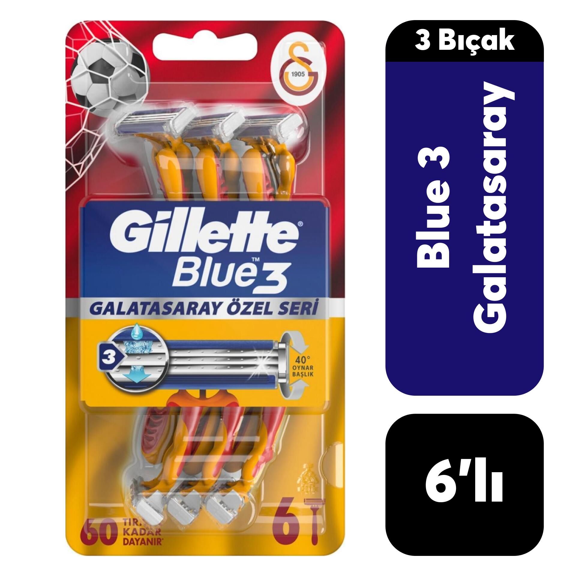 Poşet Gillette Tıraş Bıçağı Blue3 6'lı Galatasaray
