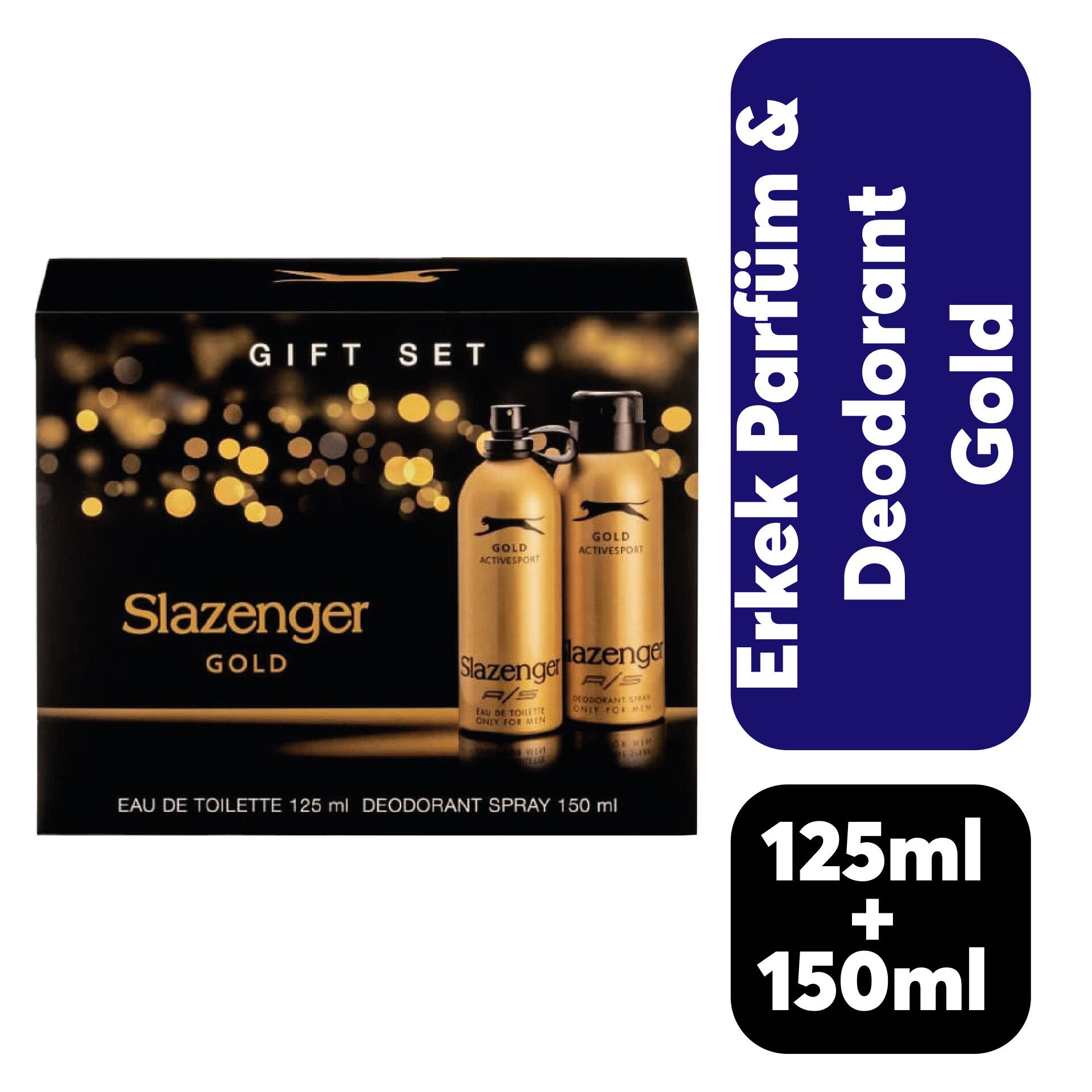 Set Slazenger Erkek Parfüm 125 ml + Deodorant 150 ml Gold