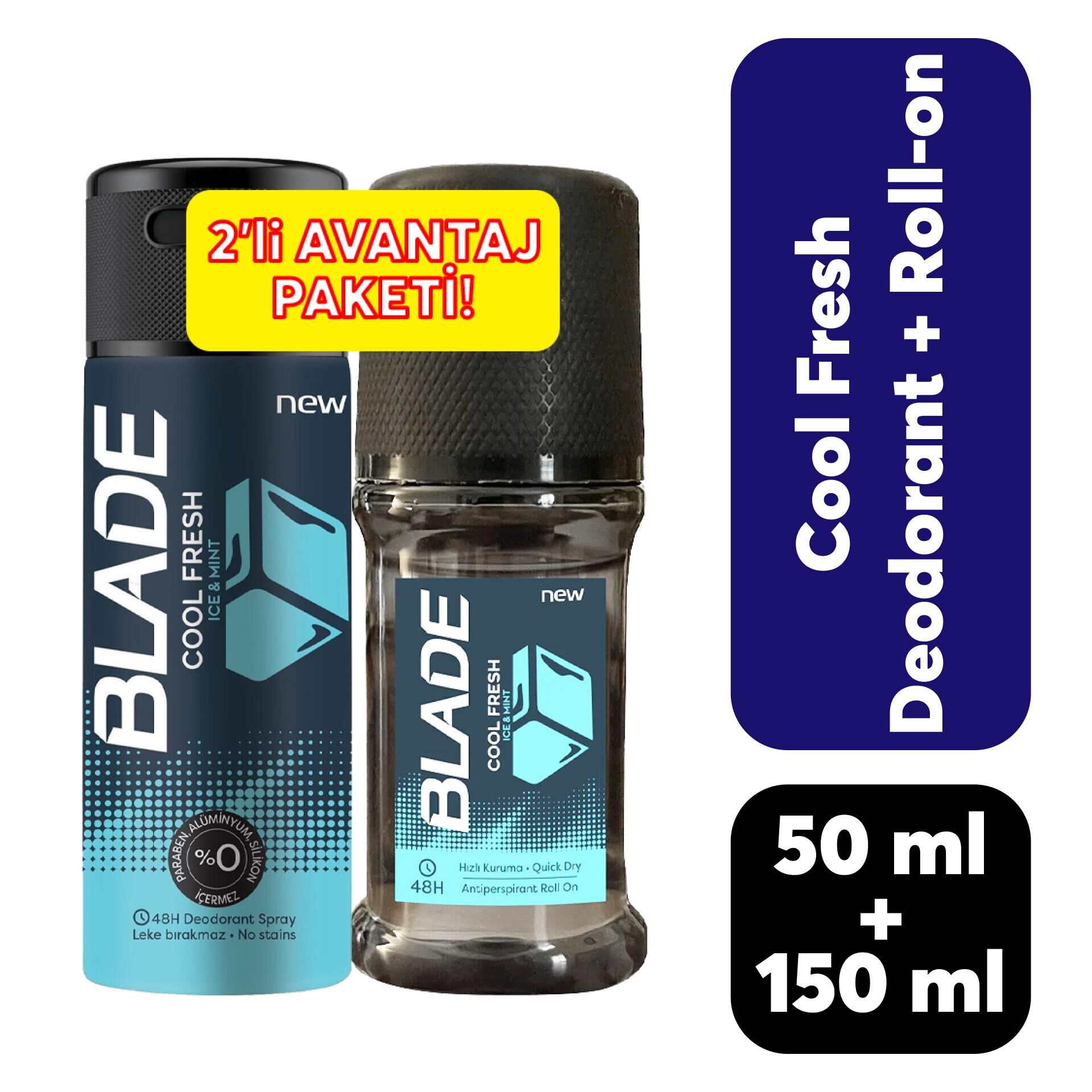 Kofre Erkek Blade Deodorant 150 ml + Roll-On 50 ml Cool Fresh