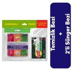 Scotch Brite Temizlik Bezi 3'lü Mikrofiber + 2'li Sünger