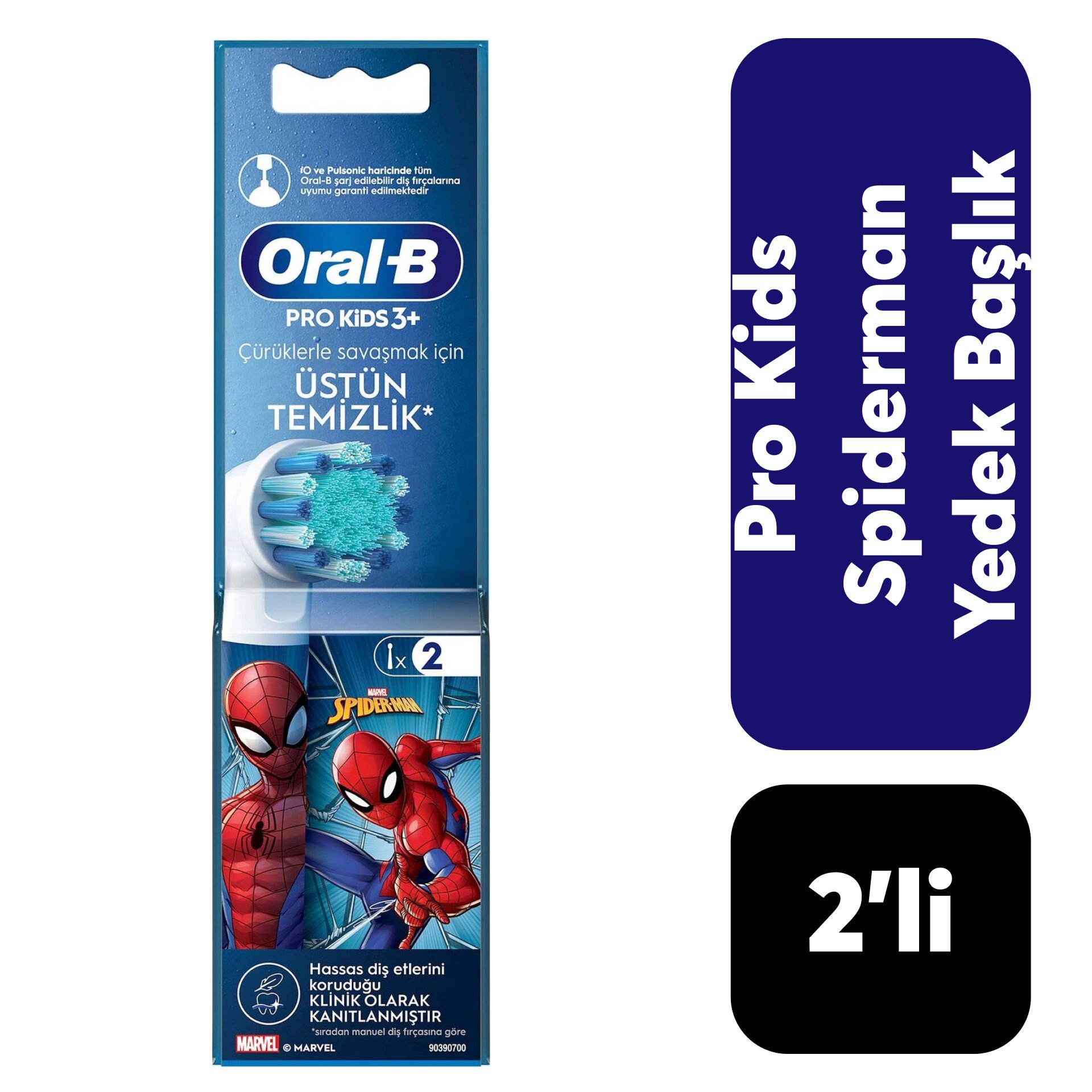Yedek Oral-B Çocuk Spiderman 2'li Başlık