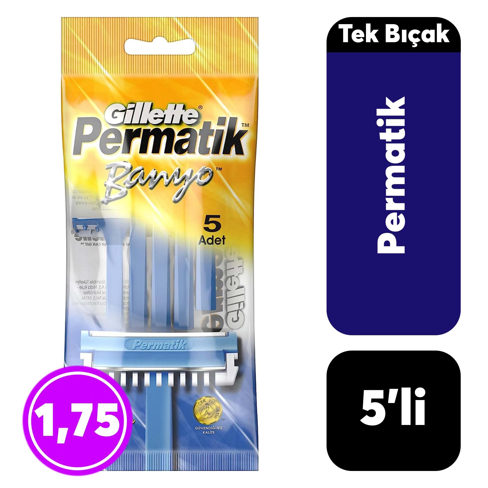 Poşet Gillette Permatik Banyo .5'li