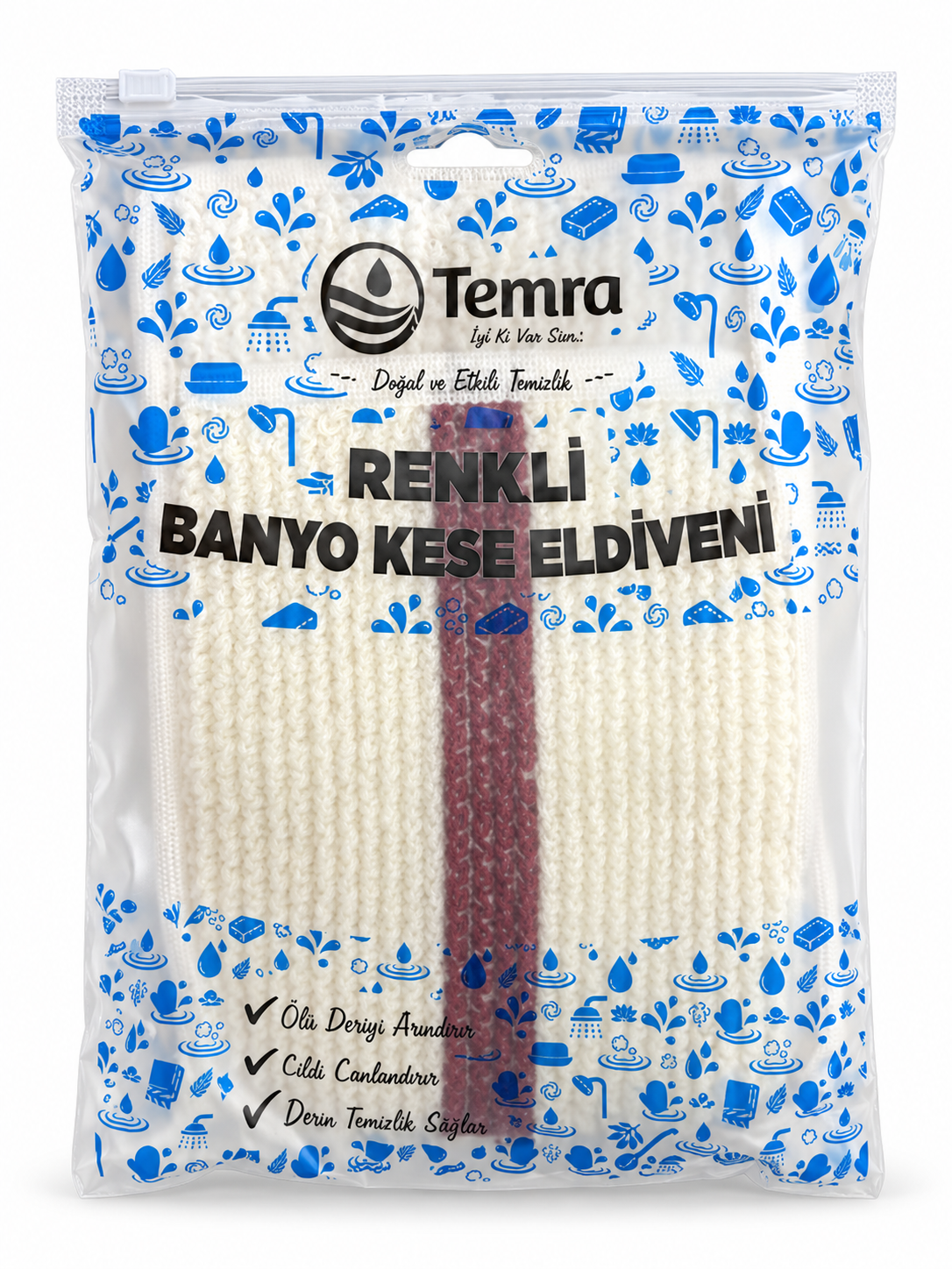 Temra Renkli Banyo Kese Eldiveni