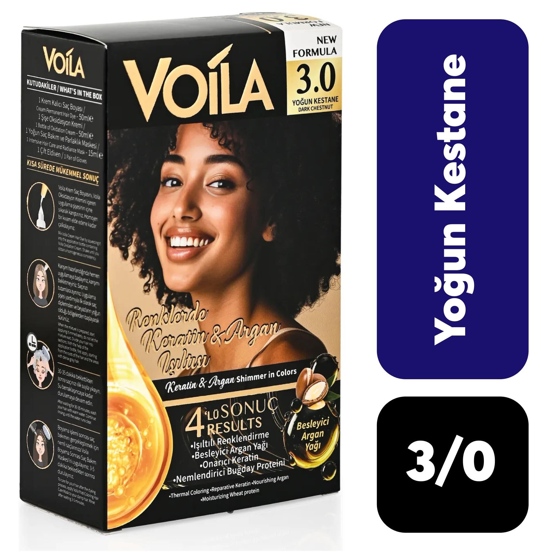 Voila .3/0 Yoğun Kestane