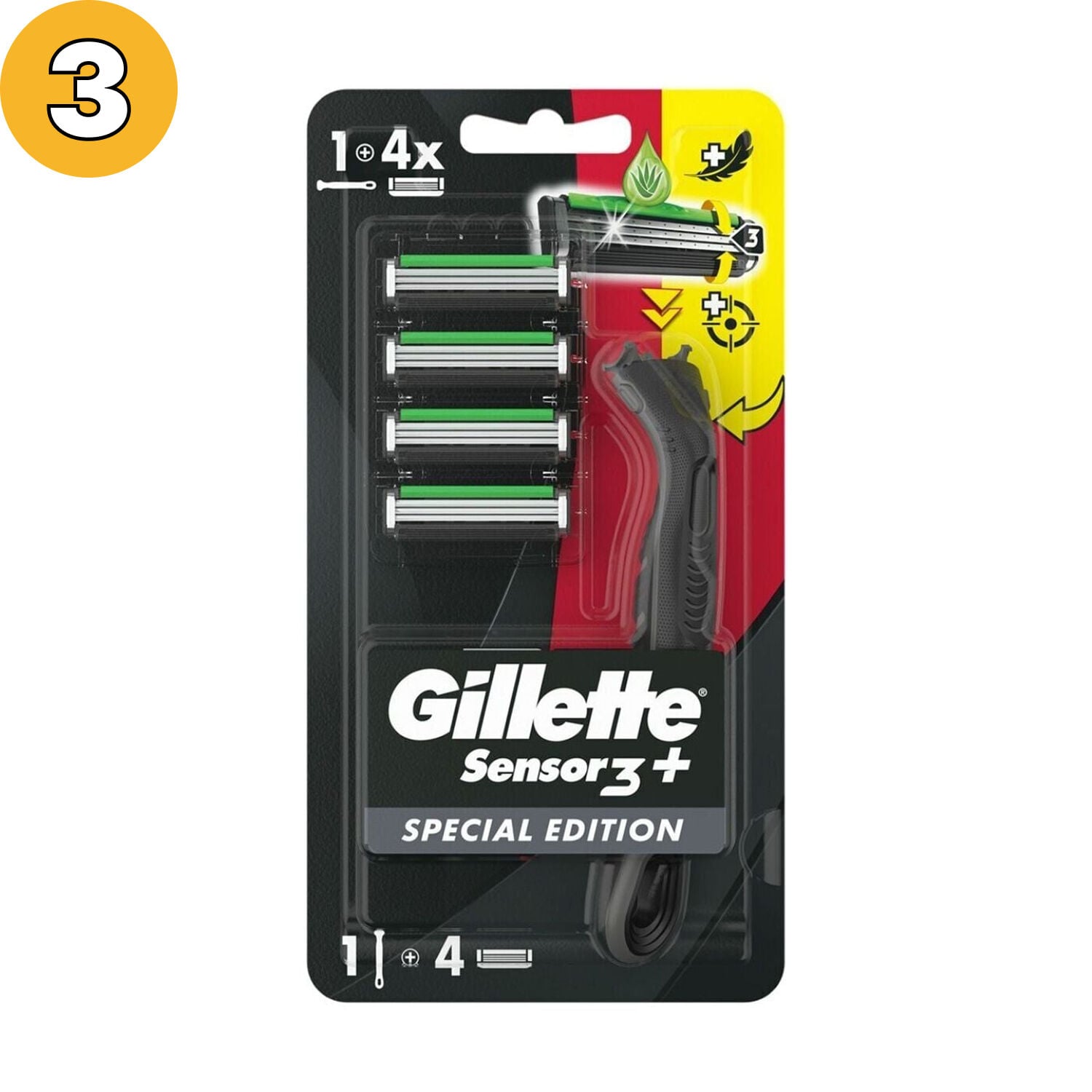 Poşet Gillette Sensor3 Makine + 4 Başlık Special Edition