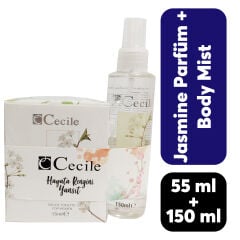 Kofre Kadın Cecile Parfüm 55 ml + 150 ml Body Mist Jasmine