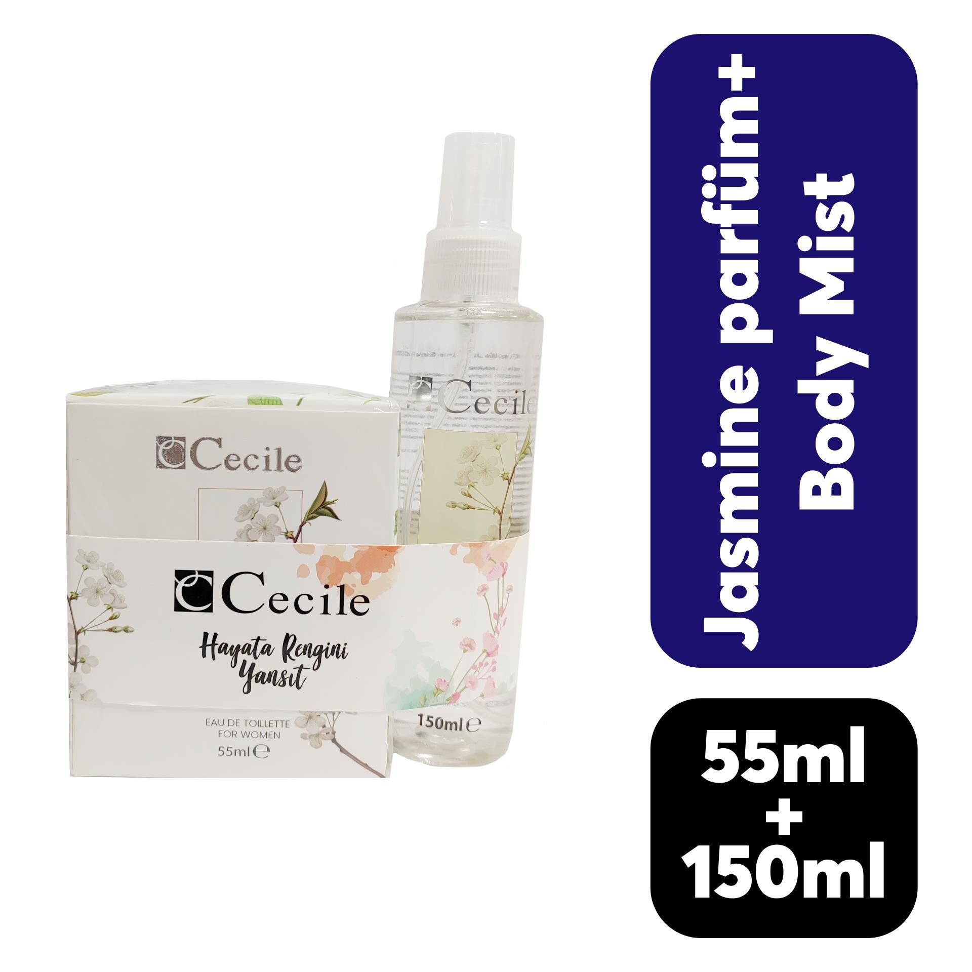 Cecile Kofre Parfüm 55 ml + Body Mist 150 ml Jasmine