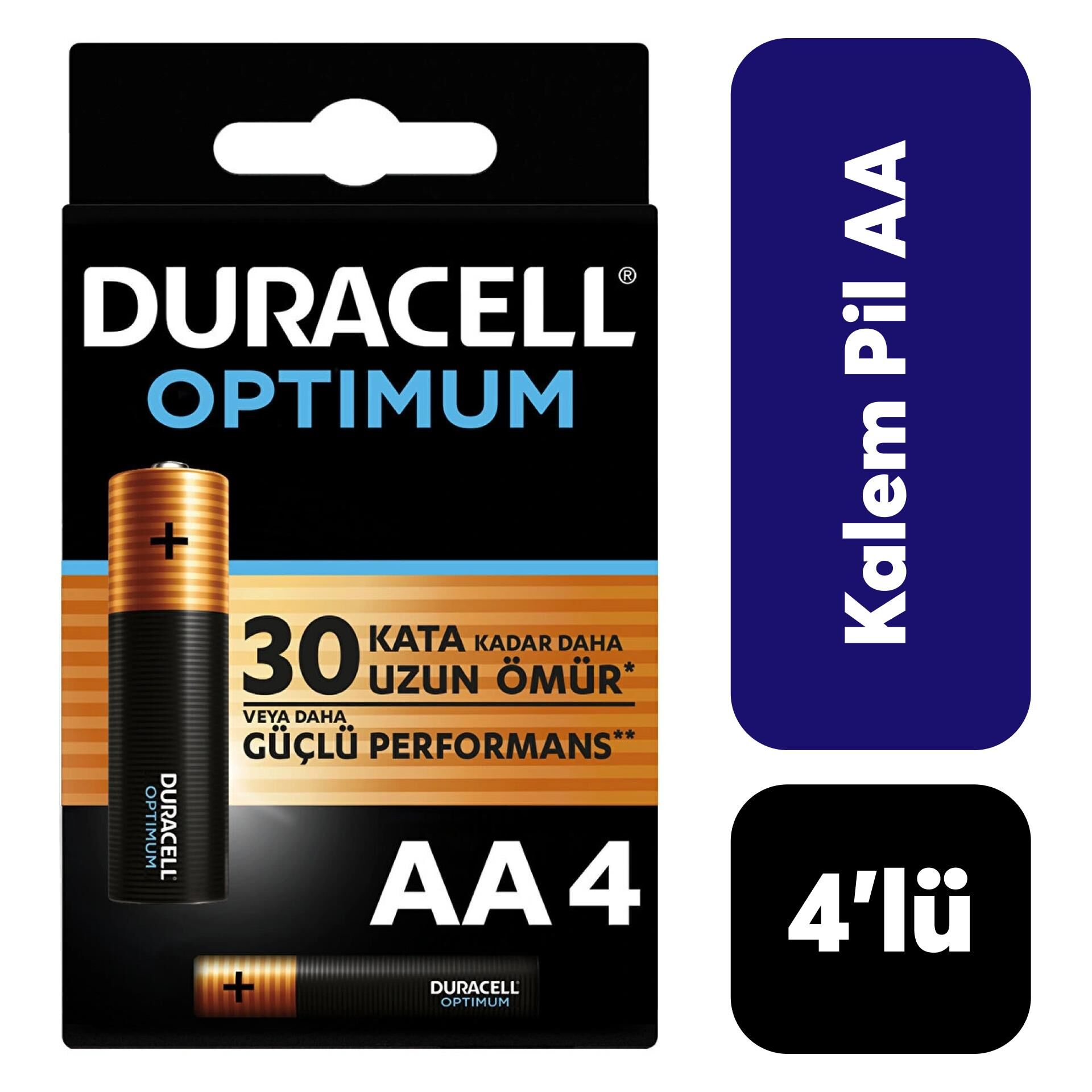 Duracell Kalem Pil 4’lü Optium AA