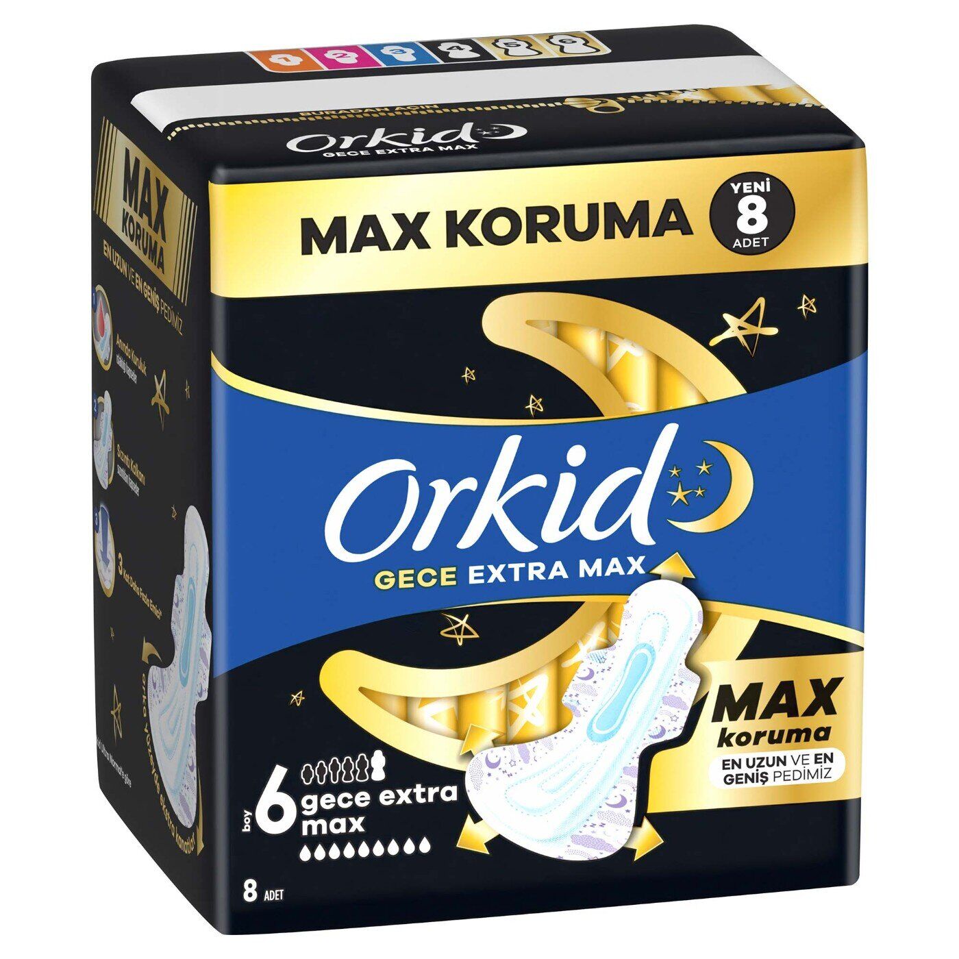 Orkid Ped Ultra Tekli Gece Extra Max 8'li