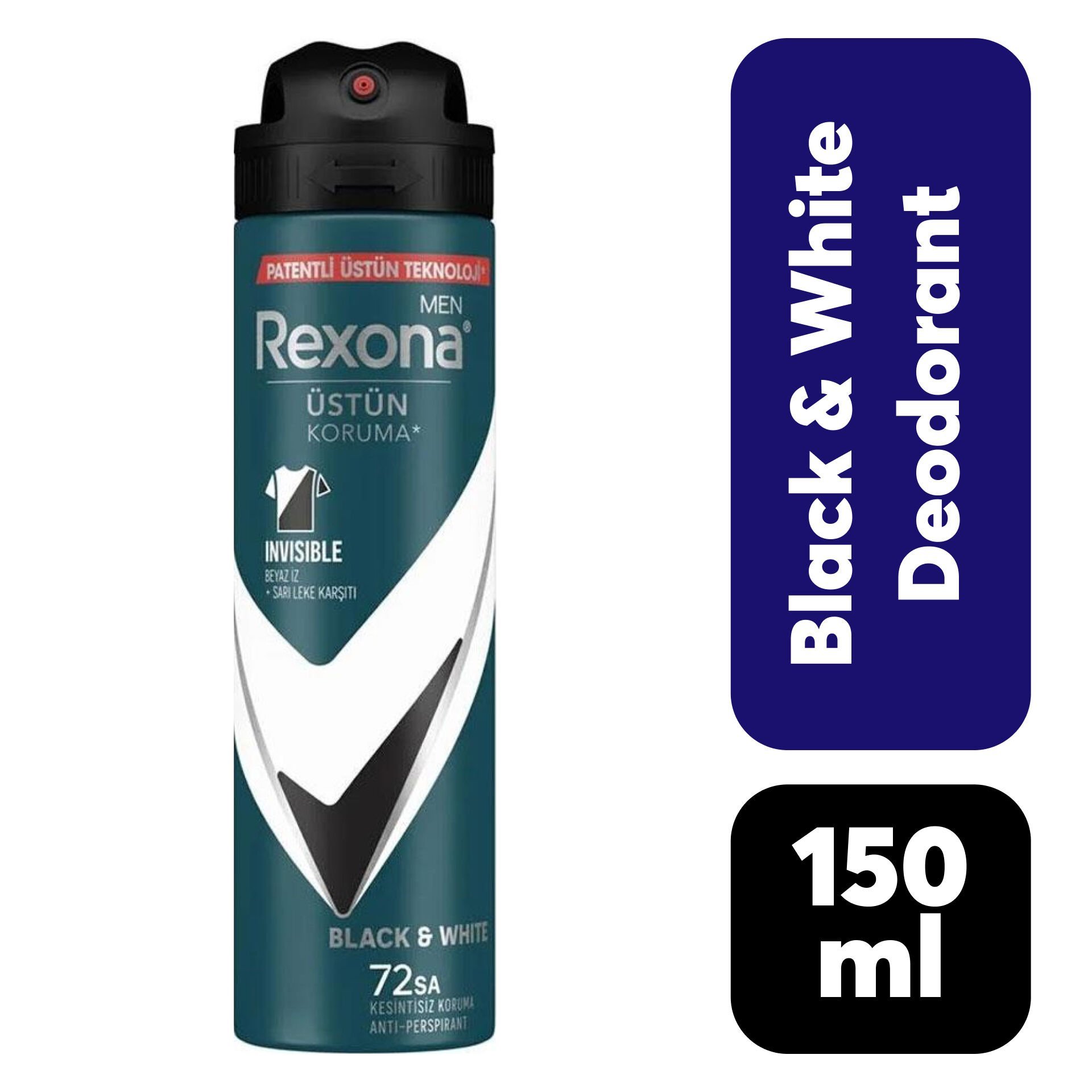 Deodorant Erkek Rexona 150 ml Black & White