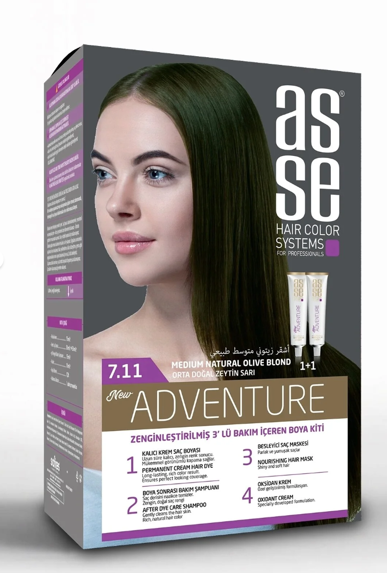 Asse Set Saç Boyası 7.11 Orta Doğal Zeytin Sarı