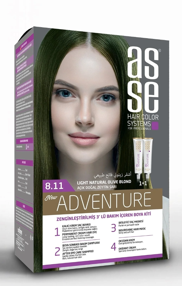 Asse Set Saç Boyası 8.11 Açık Doğal Zeytin Sarı