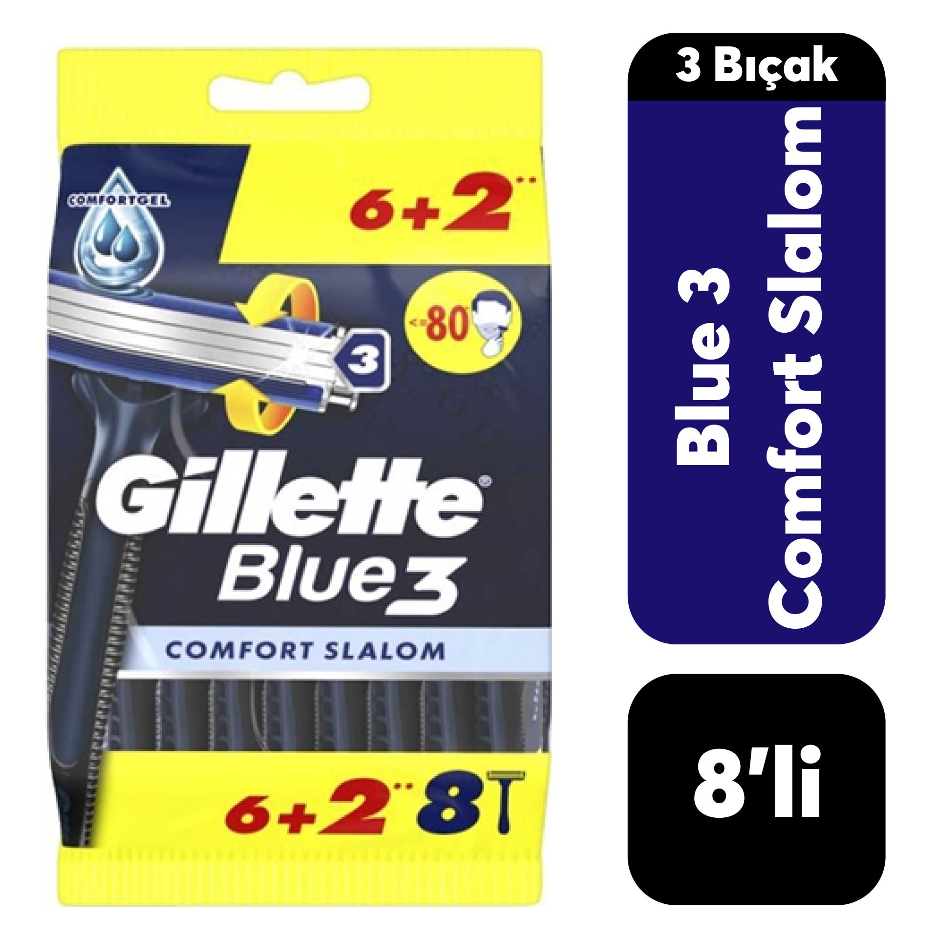 Poşet Gillette Tıraş Bıçağı Blue3 .8'li Comfort Slalom