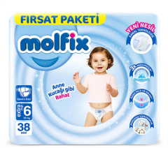 Molfix Bebek Bezi 6 Beden 38 Adet 15+