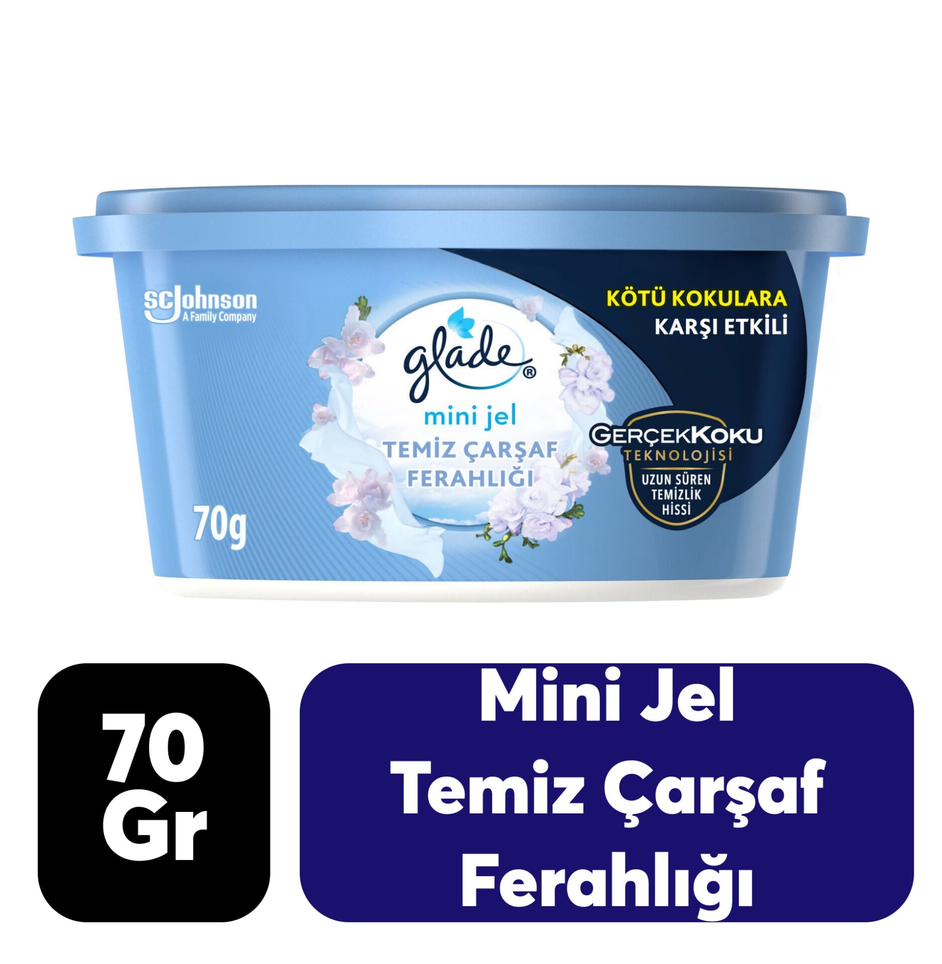 Koku Mini Jel Glade Temiz Çarsaf Ferahlığı 70 Gr