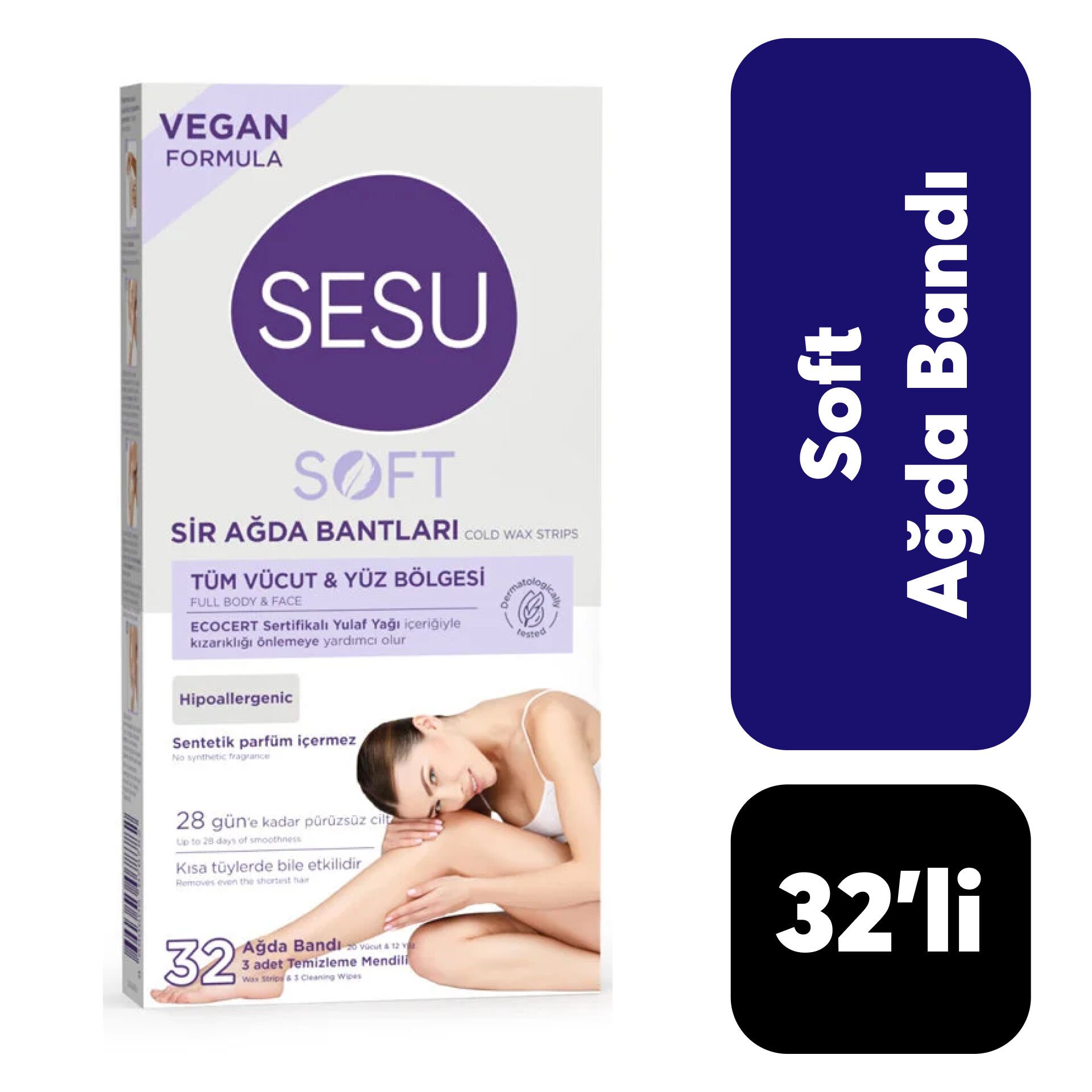 Sesu Soft Yulaf Ağda Bandı 32 Li