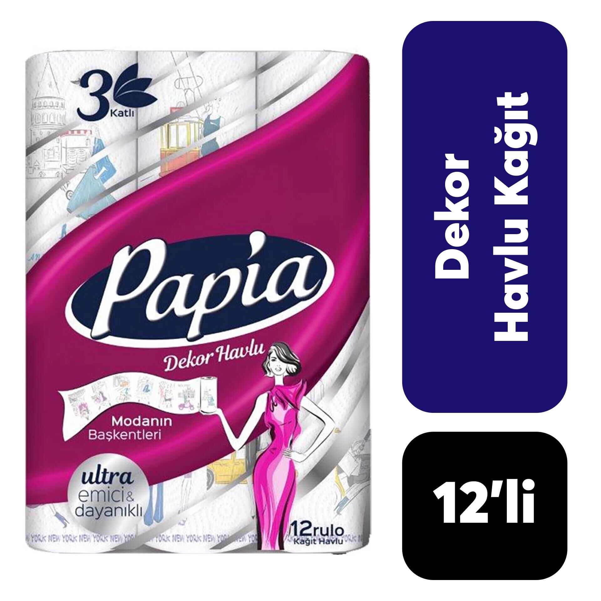 Kağıt Havlu Papia 12'li Dekor