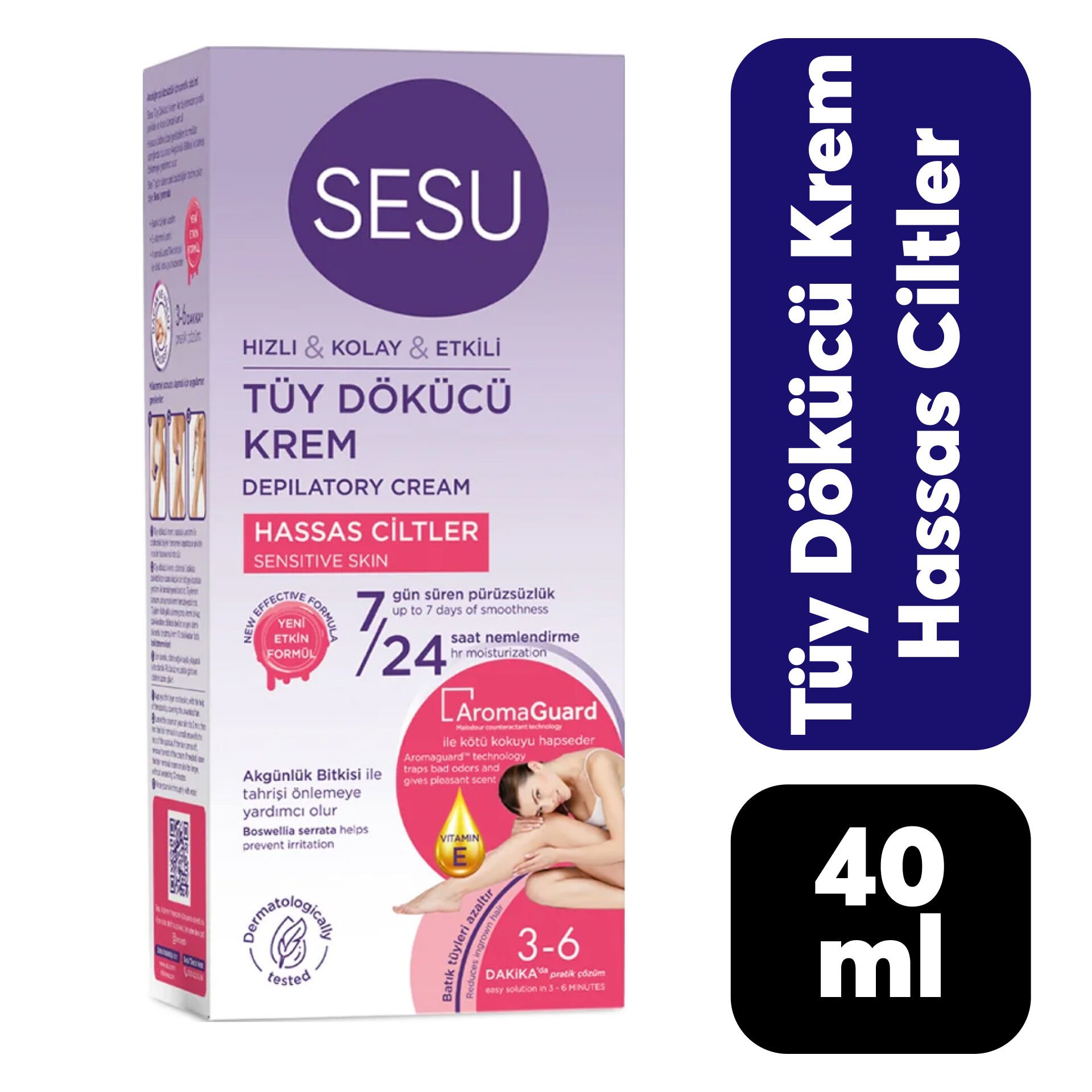 Sesu Tüy Dökücü Krem 40 ml Kadın Hassas Ciltler