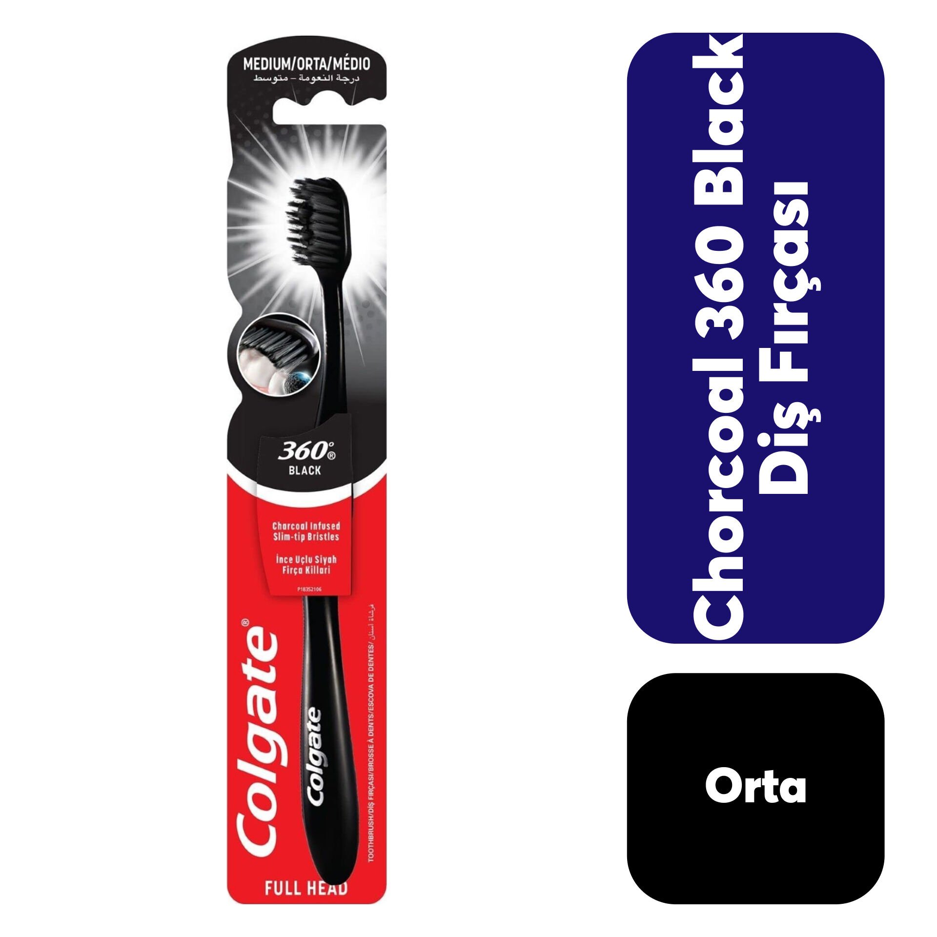 Diş Fırçası Colgate 360 Charcoal Siyah