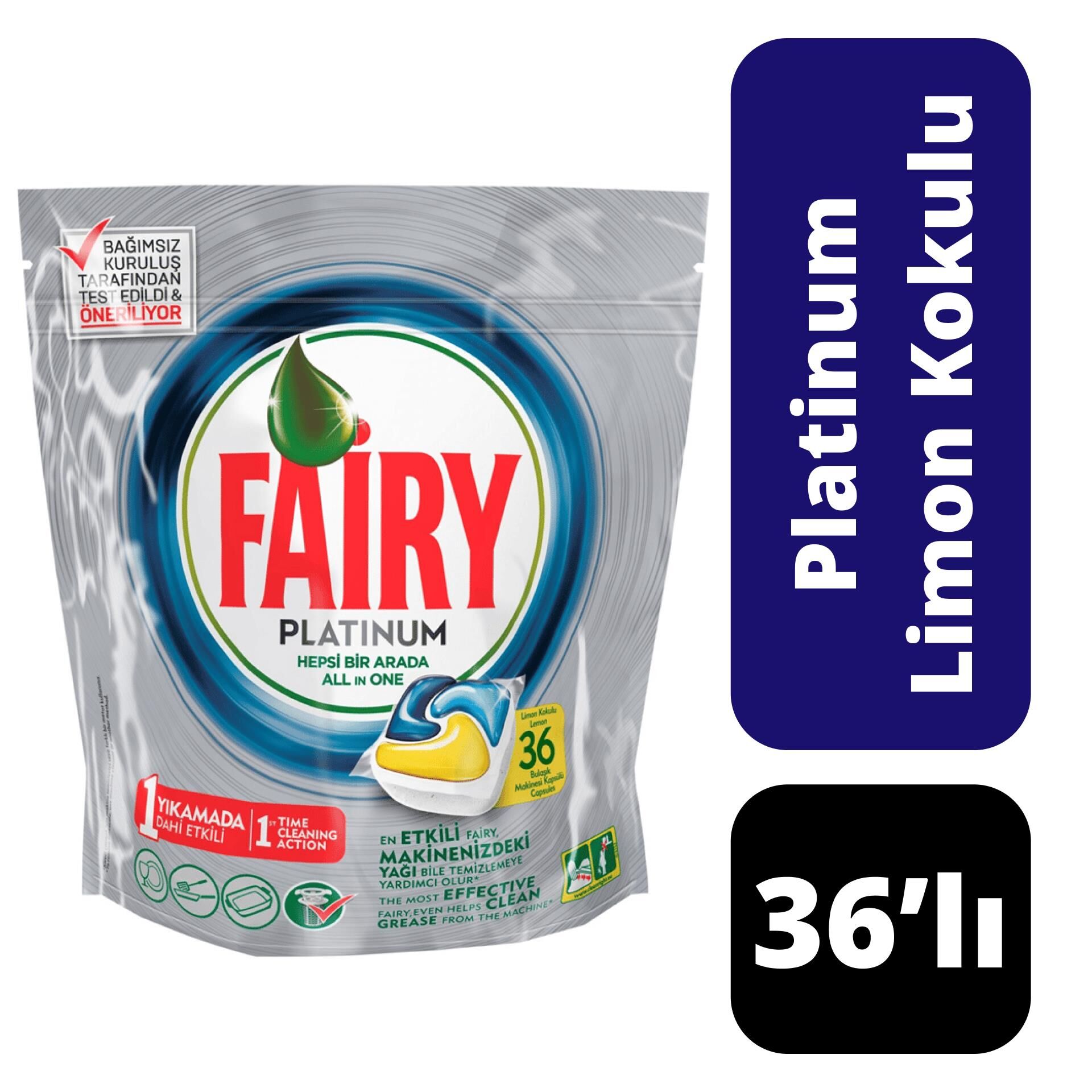 Bulaşık Tableti Fairy Platinum 36’lı Limon Kokulu
