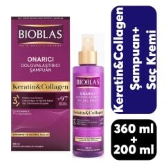 Bioblas Şampuan 360 ml + Sıvı Saç Kremi 200 ml Keratin & Collagen