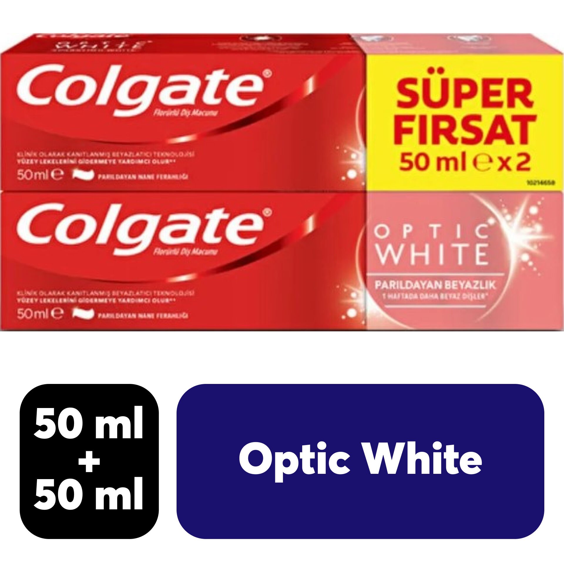 Diş Macunu Colgate 50 ml + 50 ml Optic White