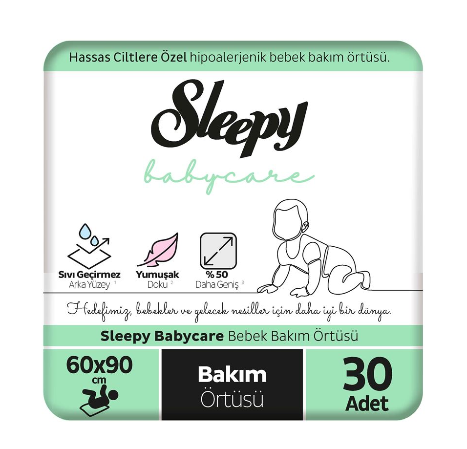 Bebek Bakım Örtüsü Sleepy Natural 60x90 cm 10'lu