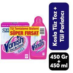 Toz Deterjan Tül Vanish 450 gr + 450 ml Tül Parlatıcı Pembe