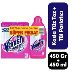 Toz Deterjan Tül Vanish 400 gr + 400 ml Tül Parlatıcı Pembe