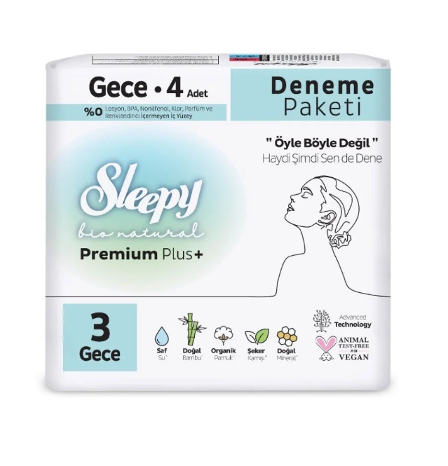 Sleepy Hijyenik Ped Bio Deneme Paketi 4 Gece