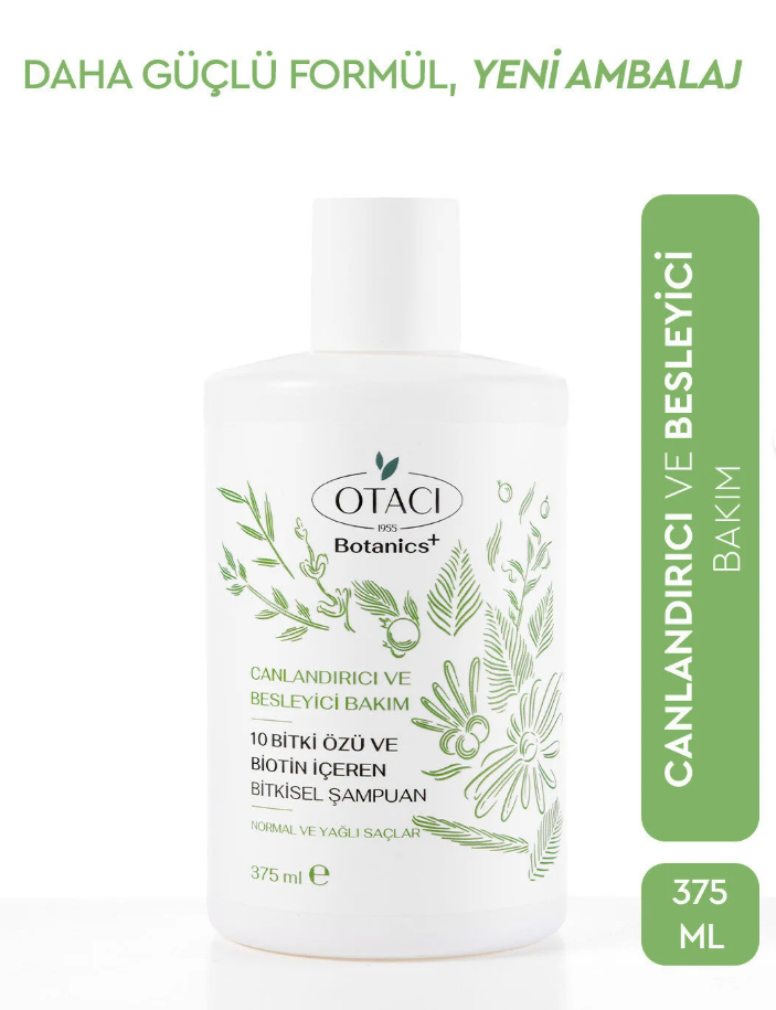 Otacı 10 Bitki Özü ve Biotin İçeren Bitkisel Şampuan 375 ml